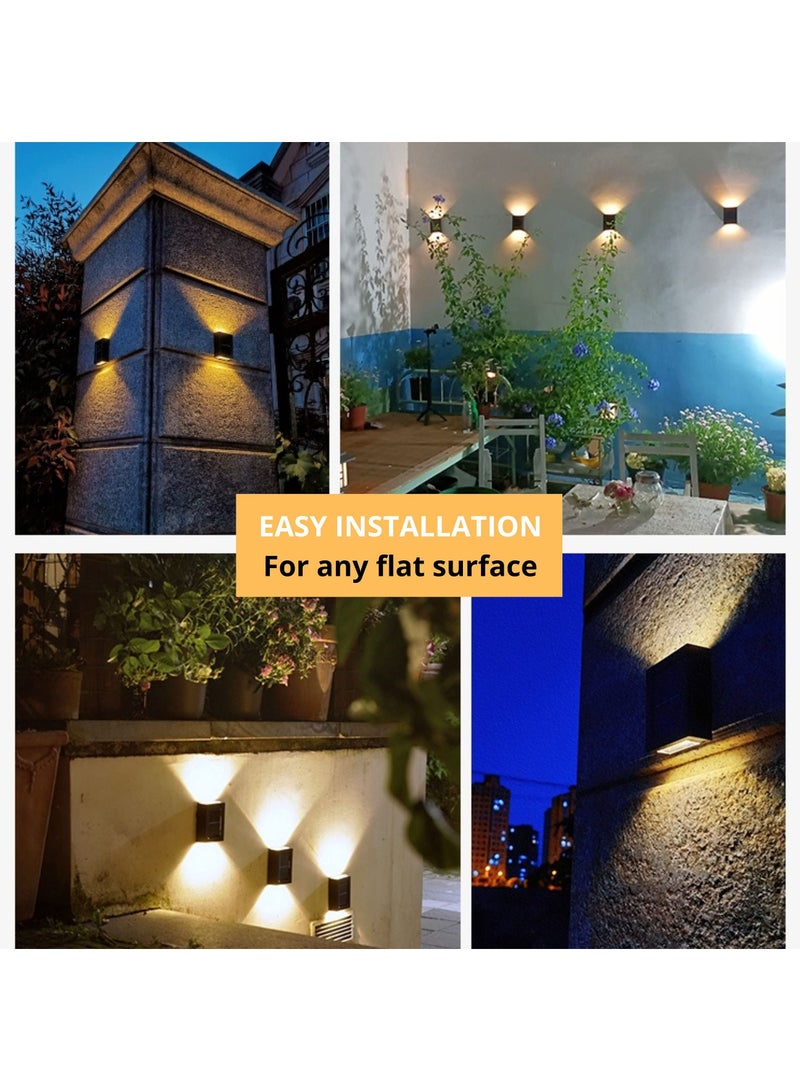 Y&D Solar Wall Lights Small Fence Powered 2 Pack LED Porch Light, Luces Solares para Exteriores, Exterior Light Fixture Holiday Decor ( Warm White Lighting )  - Image 5