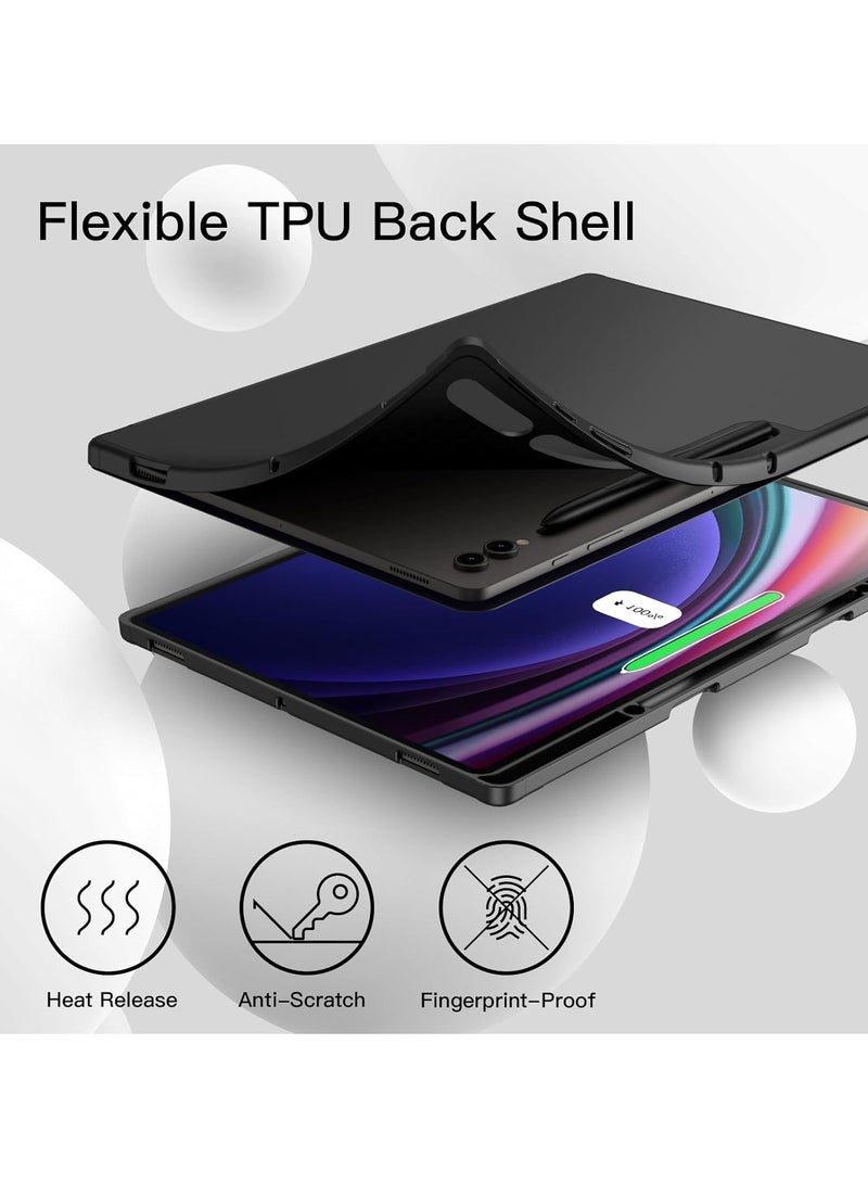 DUSALA Case for Samsung Galaxy Tab S9 Ultra 14.6 Inch with S Pen Holder, Soft TPU Tri-Fold Stand Protective Tablet Cover, Support S Pen Charging, Auto Wake/Sleep - Image 4