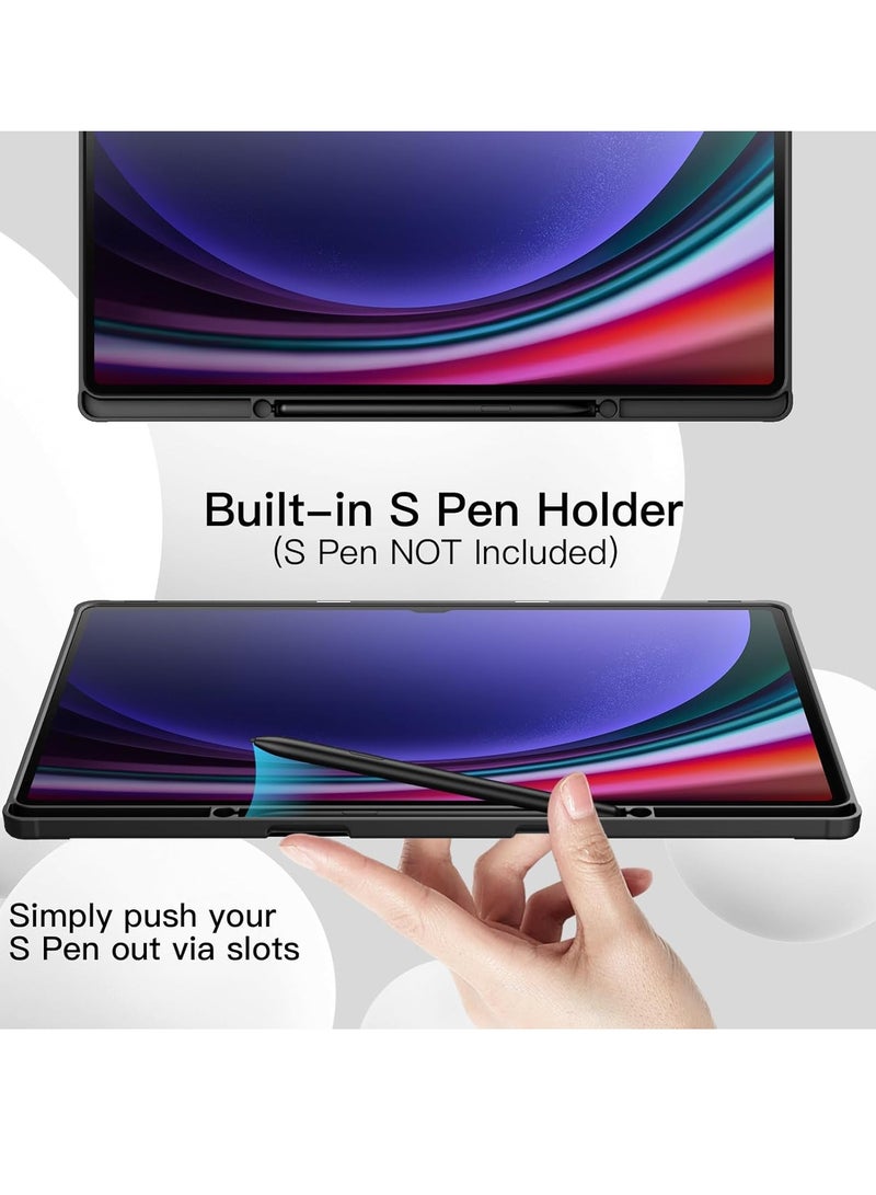 DUSALA Case for Samsung Galaxy Tab S9 Ultra 14.6 Inch with S Pen Holder, Soft TPU Tri-Fold Stand Protective Tablet Cover, Support S Pen Charging, Auto Wake/Sleep - Image 3