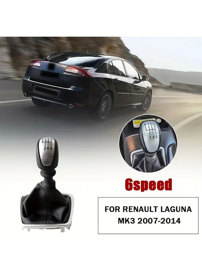 مقبض ناقل الحركة المغلف بالجلد لسيارة رينو لاجونا MK3 2007-2014 6 غيارات يدوي - Image 1