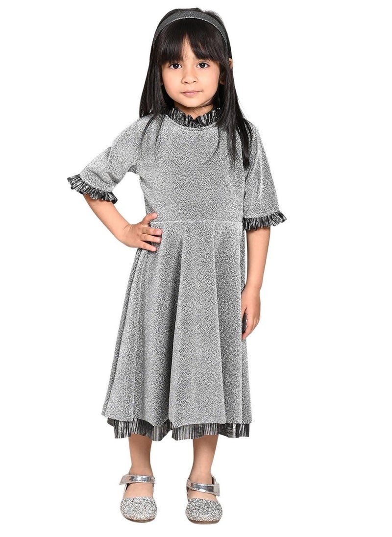 LILPICKS Shimmering Ruffle-Trim Dress - Image 1