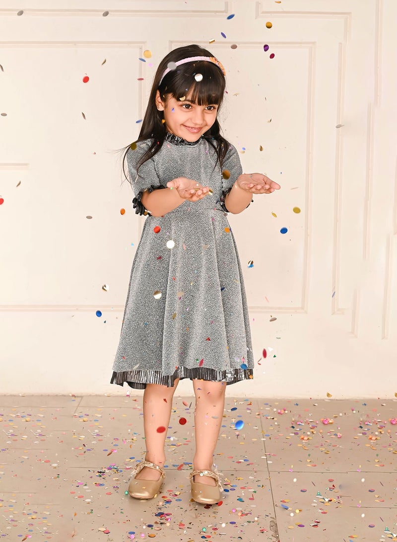 LILPICKS Shimmering Ruffle-Trim Dress - Image 2