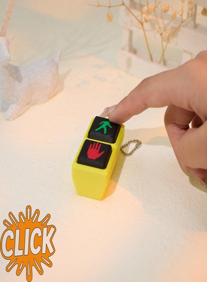 minihope Pedestrian Signal Stress Clicker - Funny Red & Green Light Fidget Keychain - PLA Decompression Gadget for Adults - Bag Charm & Desktop Toy - Image 2