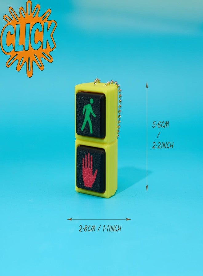 minihope Pedestrian Signal Stress Clicker - Funny Red & Green Light Fidget Keychain - PLA Decompression Gadget for Adults - Bag Charm & Desktop Toy - Image 4
