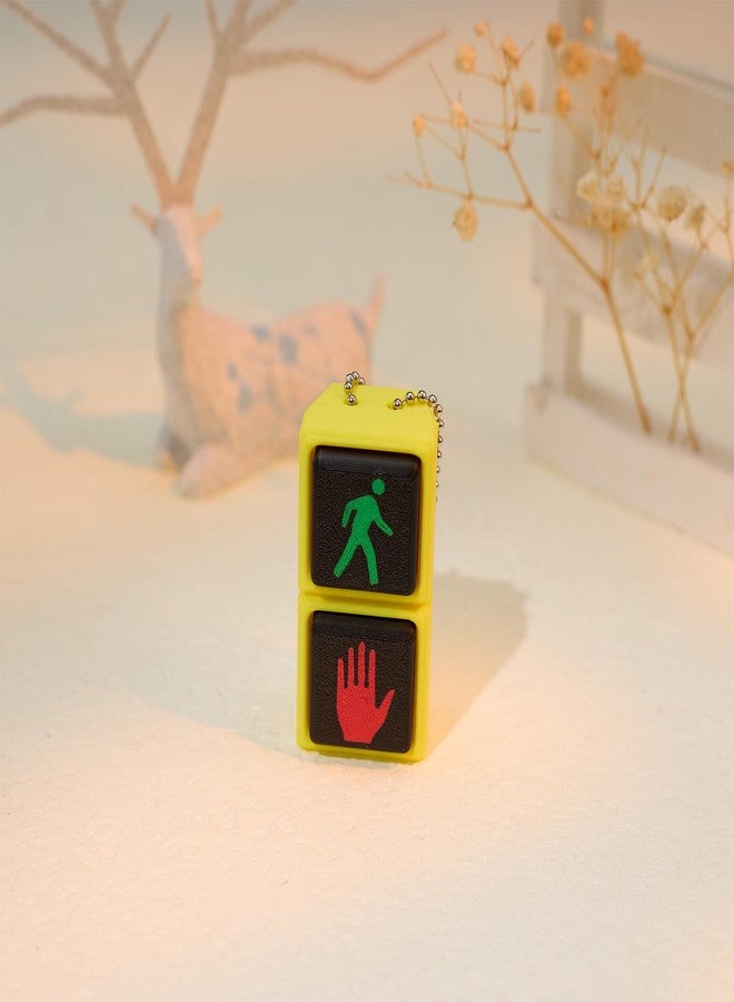 minihope Pedestrian Signal Stress Clicker - Funny Red & Green Light Fidget Keychain - PLA Decompression Gadget for Adults - Bag Charm & Desktop Toy - Image 3