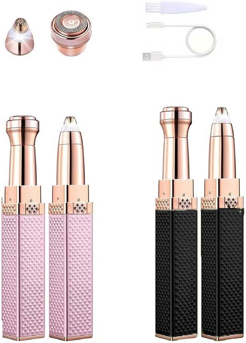 MARK STORE Eyebrow Trimmer & Facial Hair Removal for Women, 2 in 1 Eyebrow Razor and Hair Remover, Rechargeable Painless Razors for Face Peach Fuzz, Eyebrow, Lips, Body, Chin, Arms, with Built-in LED Light - Image 1