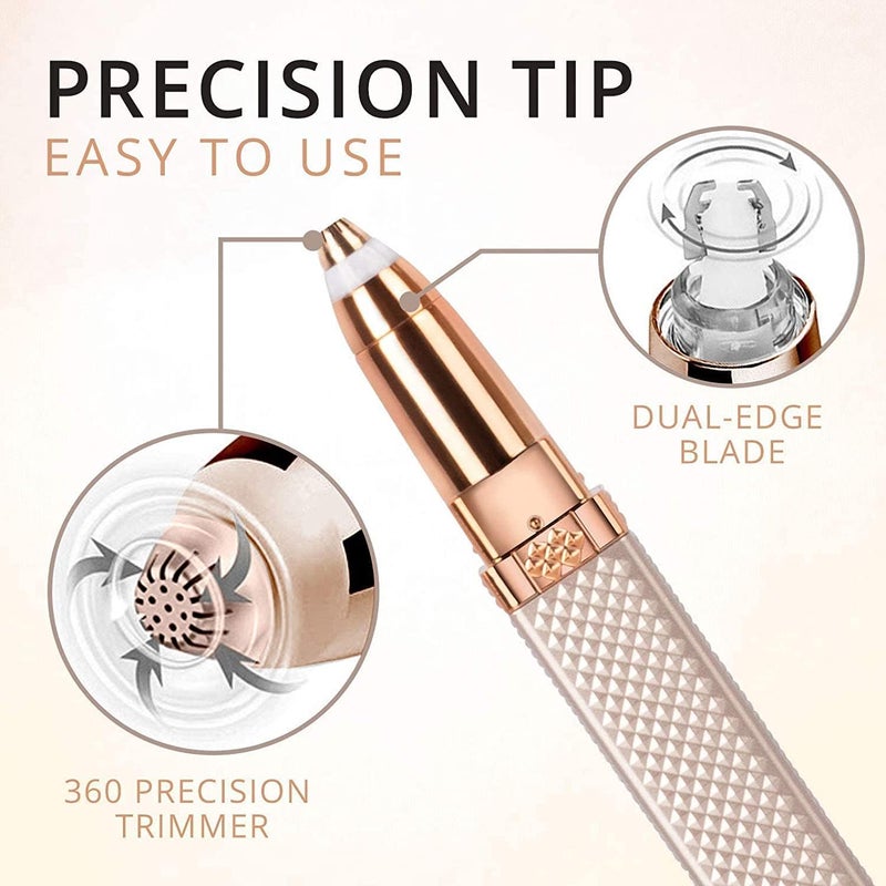 MARK STORE Eyebrow Trimmer & Facial Hair Removal for Women, 2 in 1 Eyebrow Razor and Hair Remover, Rechargeable Painless Razors for Face Peach Fuzz, Eyebrow, Lips, Body, Chin, Arms, with Built-in LED Light - Image 4