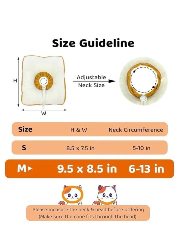 OMEVE Adjustable Cat Cone Collar Soft Cat Recovery Collar Cone for Cat After Surgery Cat Neck Cone Elizabethan Collar for Cat and Kitten Toast M - Image 4