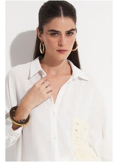 JUNE June Women Pocket Detailed Shirt White  - Image 3