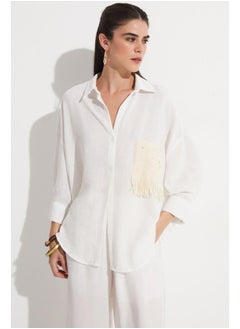 JUNE June Women Pocket Detailed Shirt White  - Image 4