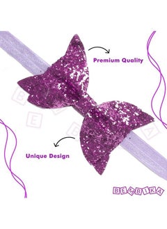 BEMBIKA Bow Headband For Baby Girl Hair Accessories For Girls Baby Girl Headband Glitter Purple  - Image 4