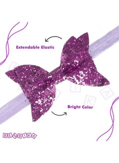 BEMBIKA Bow Headband For Baby Girl Hair Accessories For Girls Baby Girl Headband Glitter Purple  - Image 5