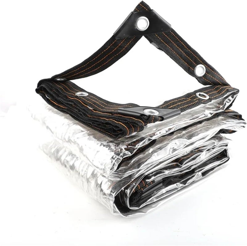 0.3mm/0.5mm Thick Outdoor Transparent Tarpaulin Garden Balcony Rainproof Cloth Door Window Clear Tarps Waterproof Tarpaulin for Waterproofing(0.3mm Thickness,1x3.0m) - Image 1