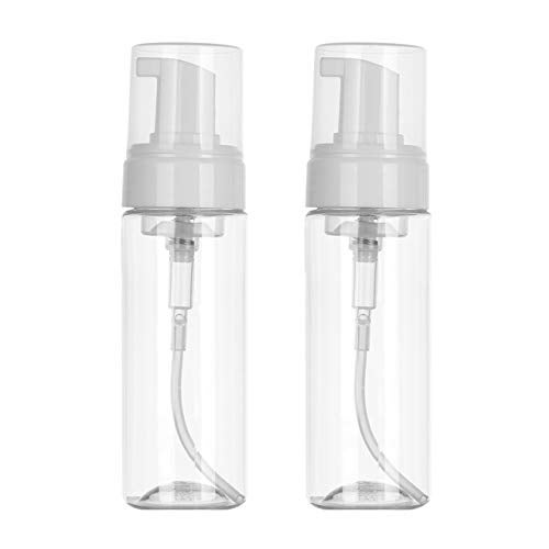 Beoncall Foaming Dispenser Bottle 7oz Transparent Empty Spray Bottles 2Pcs Plastic Foam Pump Bottle Travel Soap Bottle Portable Foam Bottle (200ml) - Image 1