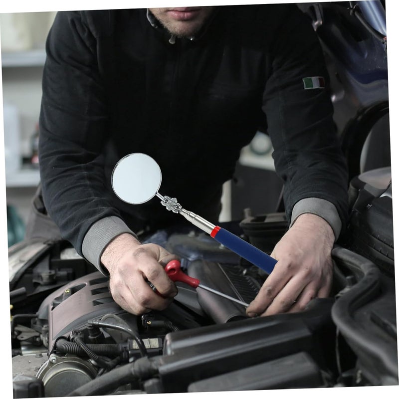 Telescoping Extendable Inspection Mirror with Magnifying Glass Auto Mechanic Tool - Image 4