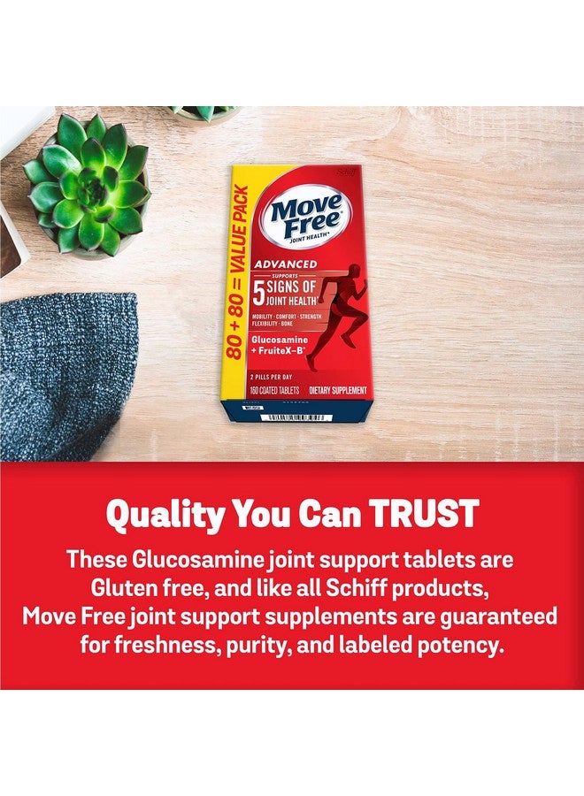 Move Free Advanced Glucosamine Chondroitin + Calcium Fructoborate Joint Support Supplement Supports Mobility Comfort Strength Flexibility & Bone 160 Tablets (80 Servings)* - Image 5