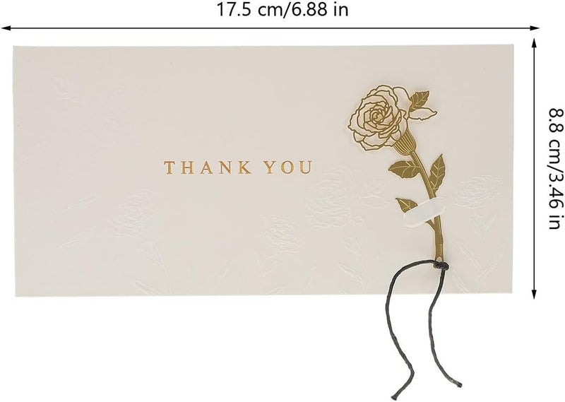 2pcs Gold Foil Thank You Cards Mini Blank Note Cards with Envelope for Birthday Wedding Shower Greeting - Image 2