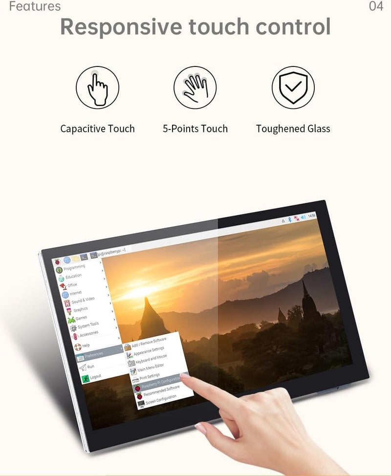 BIQU BIGTREETECH Upgrade PI TFT70 TFT LCD Display DSI 800x480 for Raspberry Pi Model 3D Printer Controller(7in Capacitive Touch Screen) (165X100mm) - Image 4