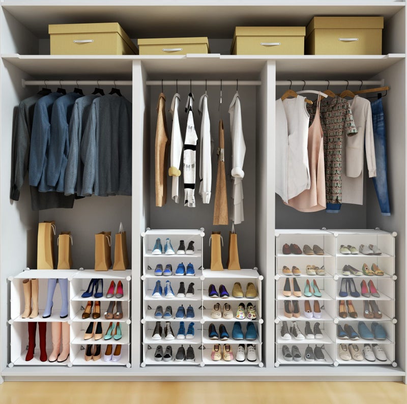 HOMICKER Shoe Rack Organizer, 48 Pair Shoe Storage Cabinet with Door Expandable Plastic Shoe Shelves for Closet,Entryway,Hallway,Bedroom - Image 2