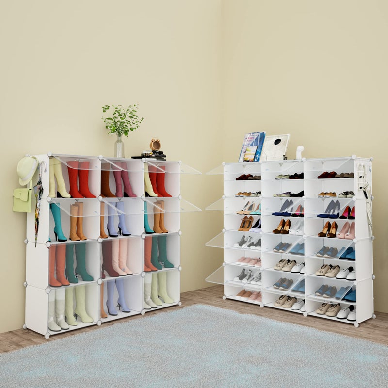 HOMICKER Shoe Rack Organizer, 48 Pair Shoe Storage Cabinet with Door Expandable Plastic Shoe Shelves for Closet,Entryway,Hallway,Bedroom - Image 5