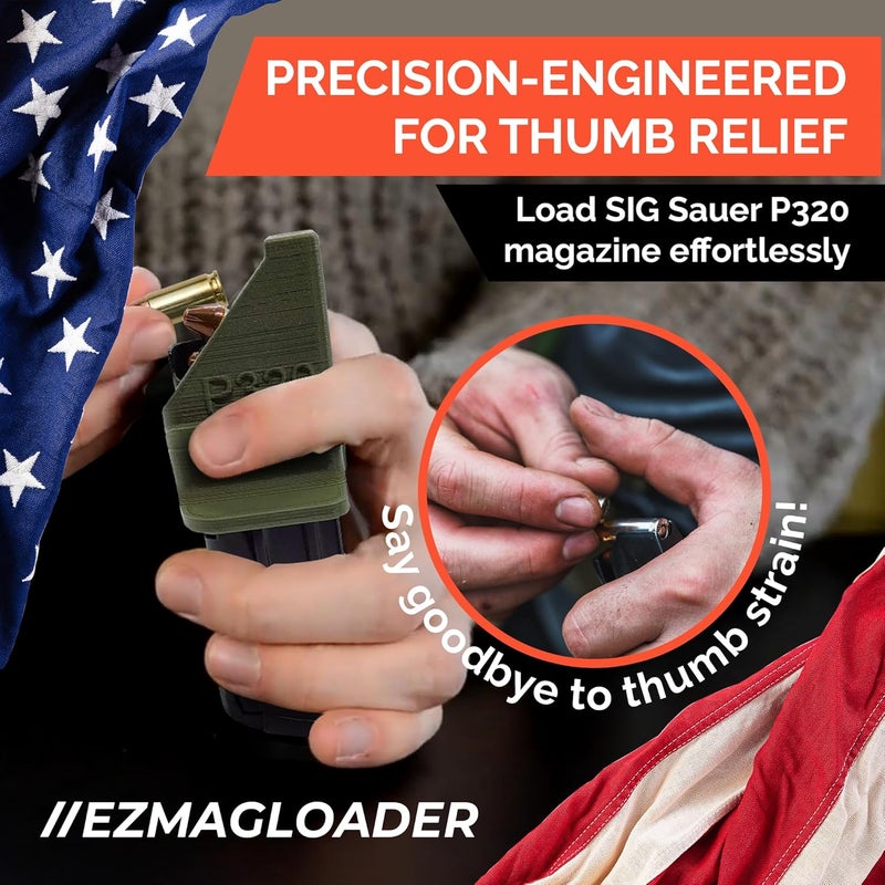 EZMAGLOADER Magazine Loader for The SIG Sauer P320 9mm - Easy Pain Free Loading - Comfortable Grip - Speed Loader Accessories - Large Flanges for Thumb Relief - Image 3
