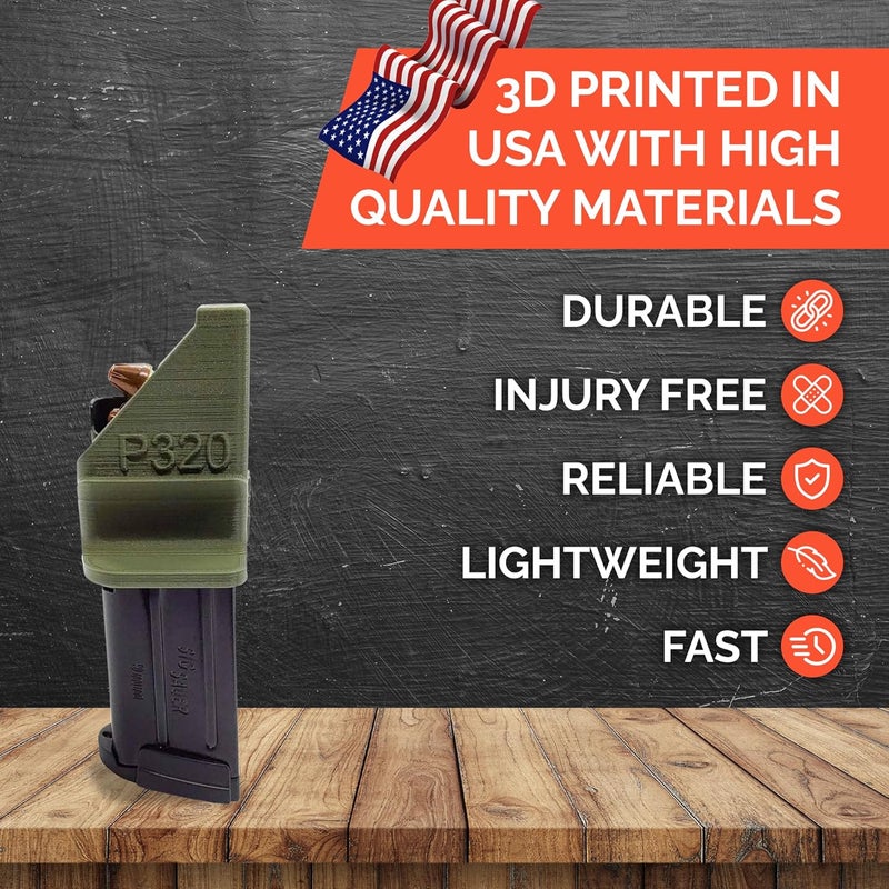 EZMAGLOADER Magazine Loader for The SIG Sauer P320 9mm - Easy Pain Free Loading - Comfortable Grip - Speed Loader Accessories - Large Flanges for Thumb Relief - Image 5