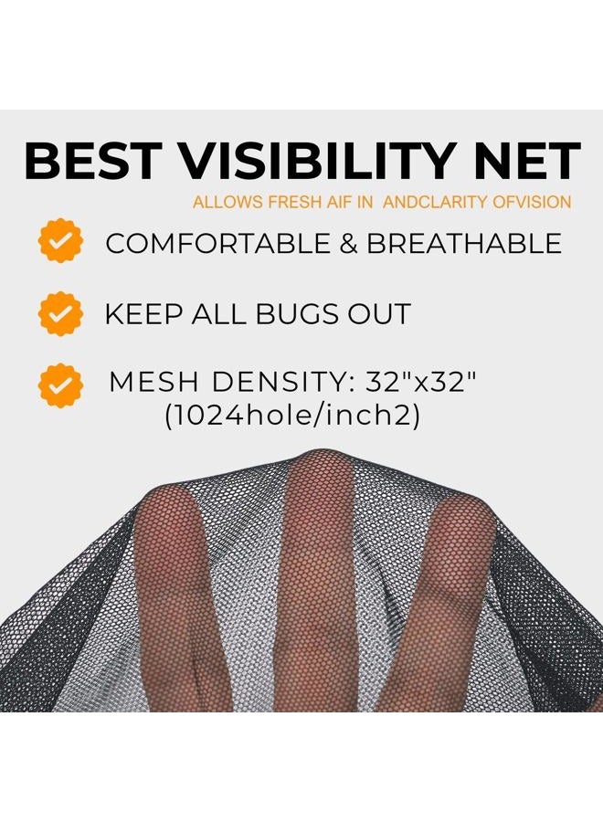 F Flammi Flammi UPF 50+ Mosquito Head Net Hat Fishing Hat Sun Protection Safari Boonie Hat Cap Outdoor for Men/Women Medium Grey - Image 2