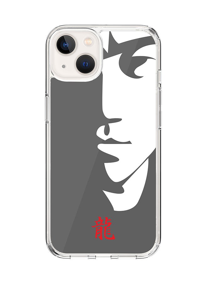 Stylizedd Classic Clear Case for Apple iPhone 15 Hybrid Soft Case Flexible Edges Anti Drop TPU PC Gel Thin Transparent Cover [ Designed for Apple iPhone 15 ] - Tibute - Bruce Lee (Grey) Full Print  - Image 1