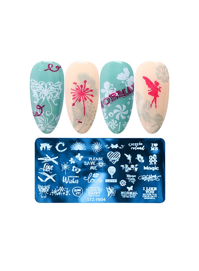 brunson Nail Plates Nail Stamp Templates Metal Manicure Stencils Nail Art Stamping Image Plates for Nail Salon DIY Decoration MEDIUM NSP STZFB04