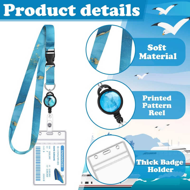 HONSIO 4 Pack Cruise Lanyard for Ship Cards Detachable Lanyards with Retractable Badge Reels and Waterproof ID Badge Holder, 2026 Cruise Essentials Accessories - Image 3