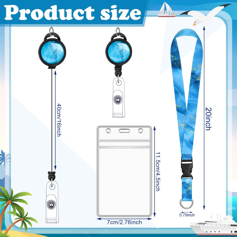 HONSIO 4 Pack Cruise Lanyard for Ship Cards Detachable Lanyards with Retractable Badge Reels and Waterproof ID Badge Holder, 2026 Cruise Essentials Accessories - Image 2