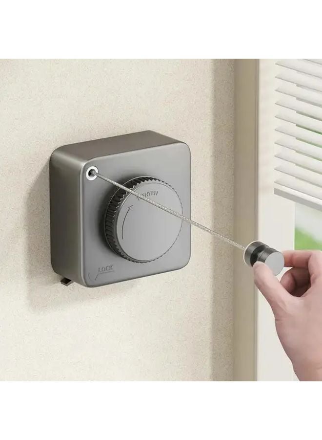 White Retractable Clothesline Indoor Outdoor Wall Mounted Non Sagging Drying Line - Image 2