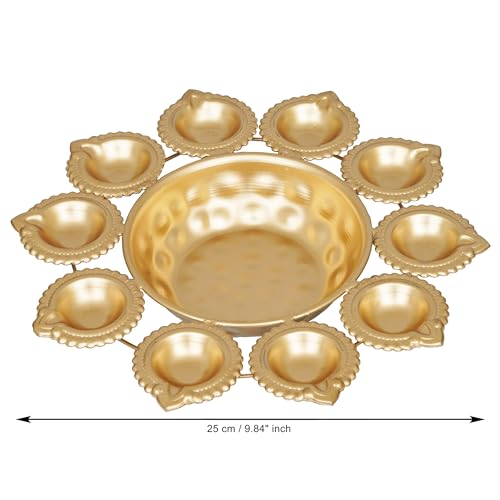 Webelkart Diya Shape Flower Decorative Urli Bowl for Home Decor Bowl for Floating Flowers and Tea Light Candles Home,Office and Table Decor| Decorative Items for Home (Designs-2) - Image 3