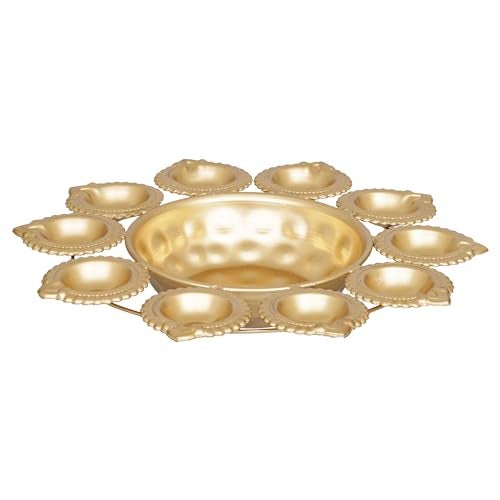 Webelkart Diya Shape Flower Decorative Urli Bowl for Home Decor Bowl for Floating Flowers and Tea Light Candles Home,Office and Table Decor| Decorative Items for Home (Designs-2) - Image 4