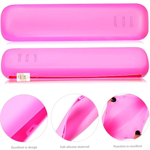 NFI essentials Large Travel Makeup Brush Holder, Silicone Portable Cosmetic Face Brushes Case with Magnetic Closure, Soft and Sleek Waterproof Small Makeup Brush Pouch - Image 3