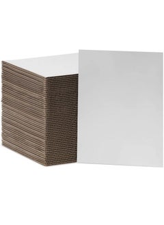 Henoyso 100 Pcs Corrugated Cardboard For Crafts 5 X 7 Inch Flat Cardboard Pads Corrugated Paper White Cardboard Sheets Cardboard Poster Board For Shipping Mailing Picture Frame Backing Diy Projects White  - Image 1