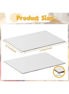 Henoyso 100 Pcs Corrugated Cardboard For Crafts 5 X 7 Inch Flat Cardboard Pads Corrugated Paper White Cardboard Sheets Cardboard Poster Board For Shipping Mailing Picture Frame Backing Diy Projects White  - Image 2