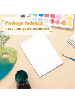 Henoyso 100 Pcs Corrugated Cardboard For Crafts 5 X 7 Inch Flat Cardboard Pads Corrugated Paper White Cardboard Sheets Cardboard Poster Board For Shipping Mailing Picture Frame Backing Diy Projects White  - Image 3