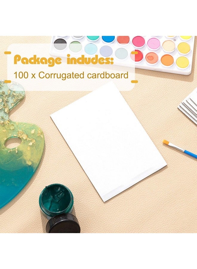 Henoyso 100 Pcs Corrugated Cardboard For Crafts 5 X 7 Inch Flat Cardboard Pads Corrugated Paper White Cardboard Sheets Cardboard Poster Board For Shipping Mailing Picture Frame Backing Diy Projects White - Image 3