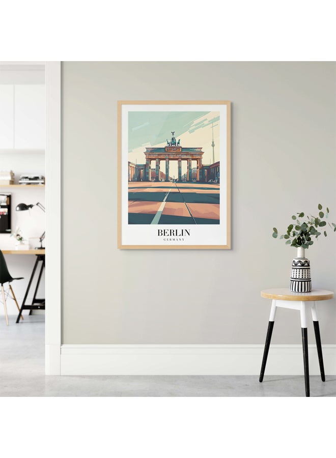 Art Decor Art Decor Framed Fine Art Portrait Print of Berlin Wall Brandenburg Gate Travel Poster Wall Décor for Home Living Room Bedroom Office Hotel Studio - Image 3