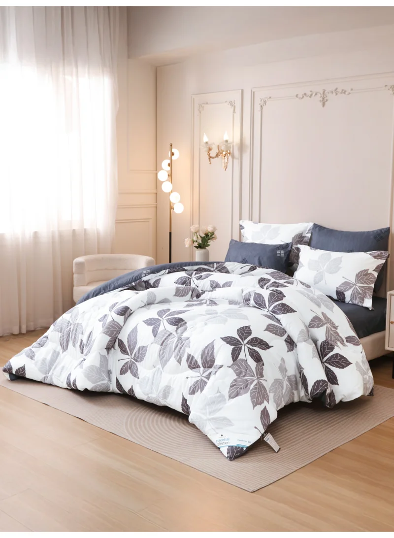 Donetella KING 6-Pcs Printed King Comforter Set | Fits 200x200 cm Size Bed | Soft Brushed Microfiber | Reversible Printed Comforter | 350 GSM Down Alternative Fill  | Best Price UAE