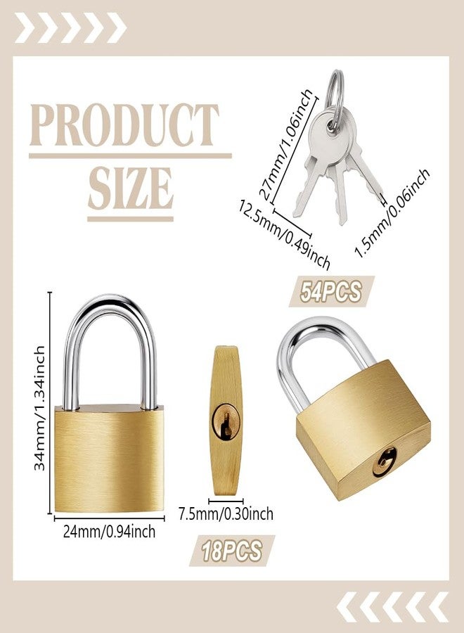 AHANDMAKER 18 Pack Keyed Alike Padlocks Solid Brass 1.34in Small Padlock with 3 Keys for Storage Unit Sheds Garage Door Storage Unit Gym Fence Luggage Locks - Image 2