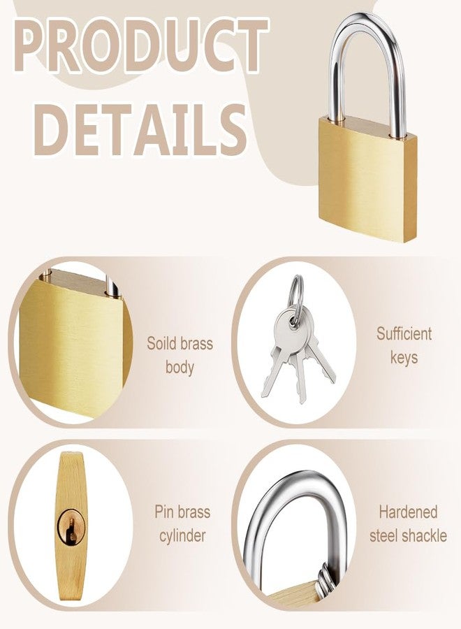 AHANDMAKER 18 Pack Keyed Alike Padlocks Solid Brass 1.34in Small Padlock with 3 Keys for Storage Unit Sheds Garage Door Storage Unit Gym Fence Luggage Locks - Image 4