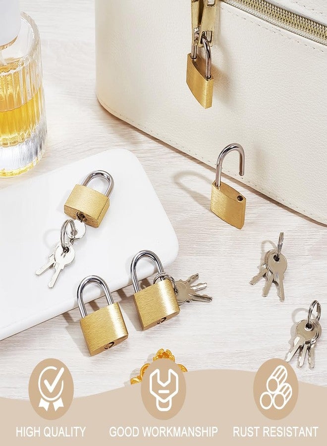 AHANDMAKER 18 Pack Keyed Alike Padlocks Solid Brass 1.34in Small Padlock with 3 Keys for Storage Unit Sheds Garage Door Storage Unit Gym Fence Luggage Locks - Image 5