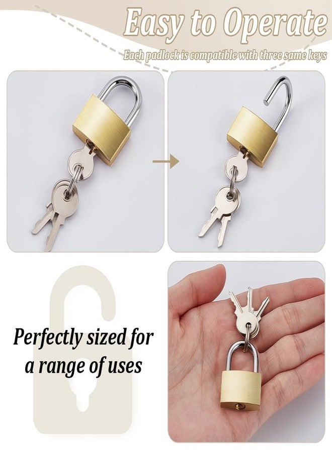 AHANDMAKER 18 Pack Keyed Alike Padlocks Solid Brass 1.34in Small Padlock with 3 Keys for Storage Unit Sheds Garage Door Storage Unit Gym Fence Luggage Locks - Image 3