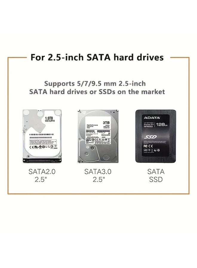 2.5 بوصة علبة القرص الصلب USB 3.0 - حالة سوداء متينة لتخزين البيانات المتنقلة لمحركات أقراص SSD و HDD بسواقة SATA - Image 5