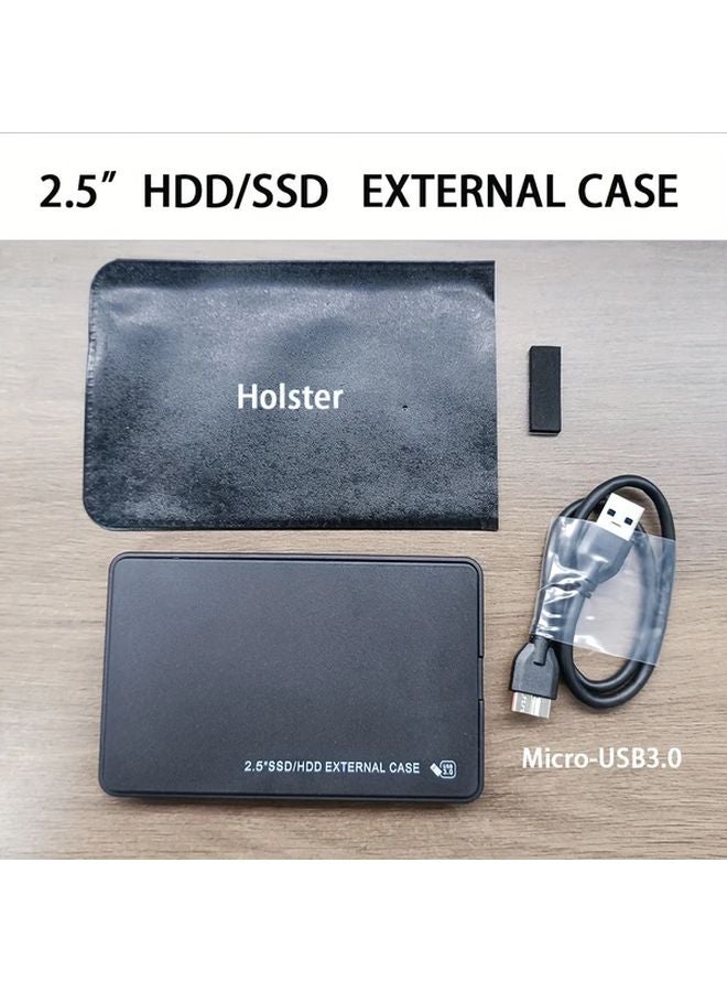 2.5 بوصة علبة القرص الصلب USB 3.0 - حالة سوداء متينة لتخزين البيانات المتنقلة لمحركات أقراص SSD و HDD بسواقة SATA - Image 1