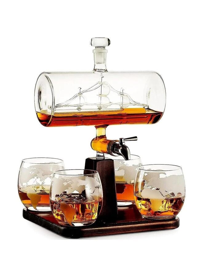 1000ml Whiskey Decanter Set with Whiskey Glass, Great Bourbon Whiskey Gifts for Men,Fantastic Anniversary or Birthday Gift - Image 1