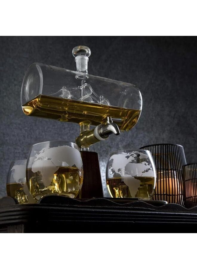 1000ml Whiskey Decanter Set with Whiskey Glass, Great Bourbon Whiskey Gifts for Men,Fantastic Anniversary or Birthday Gift - Image 4