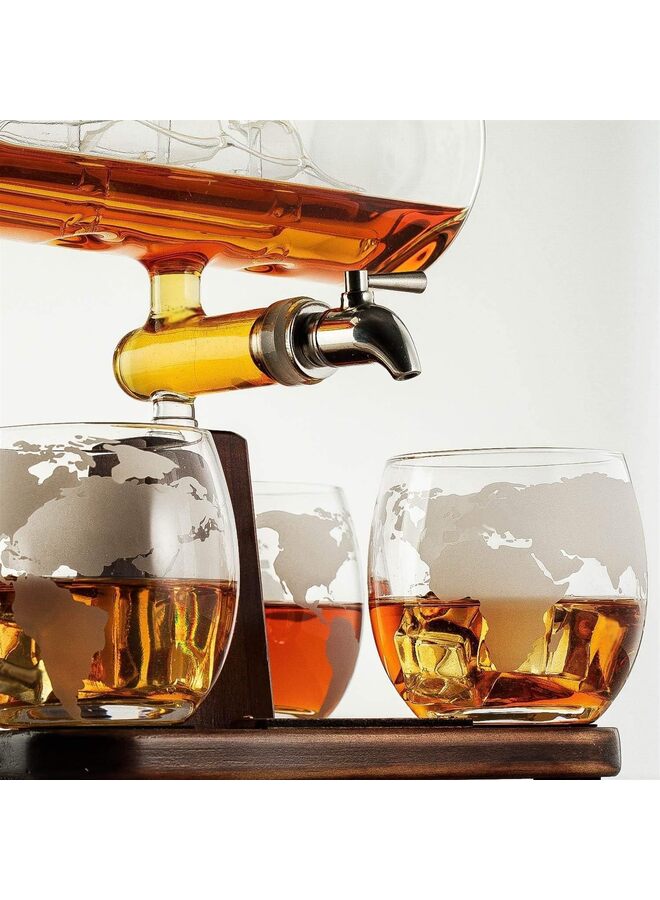 1000ml Whiskey Decanter Set with Whiskey Glass, Great Bourbon Whiskey Gifts for Men,Fantastic Anniversary or Birthday Gift - Image 2